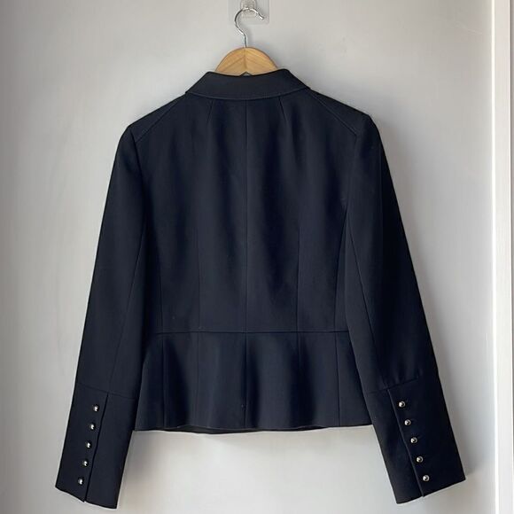 Ann Taylor LOFT Size 8 Black Military Style Button Detail Blazer - Picture 2 of 9